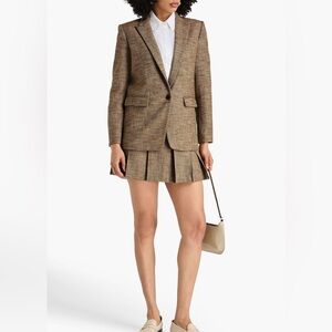 Sandro Beige Brown Houndstooth Blazer